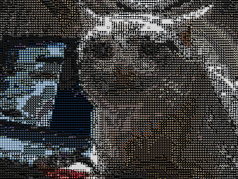 Emojify mosaic, cool tones