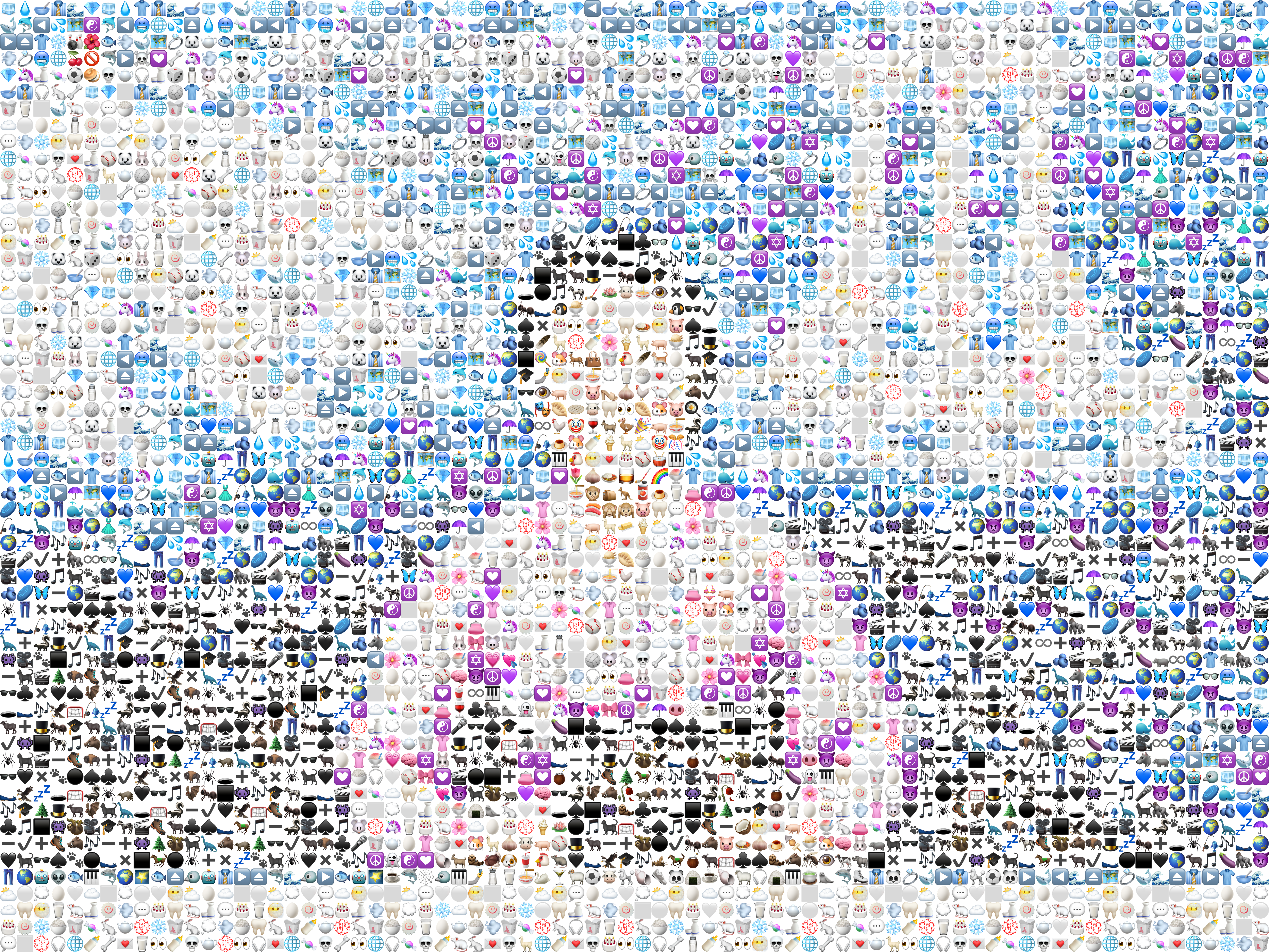 KCTV news anchor rebuilt from emoji in pink and blue against a pale ground