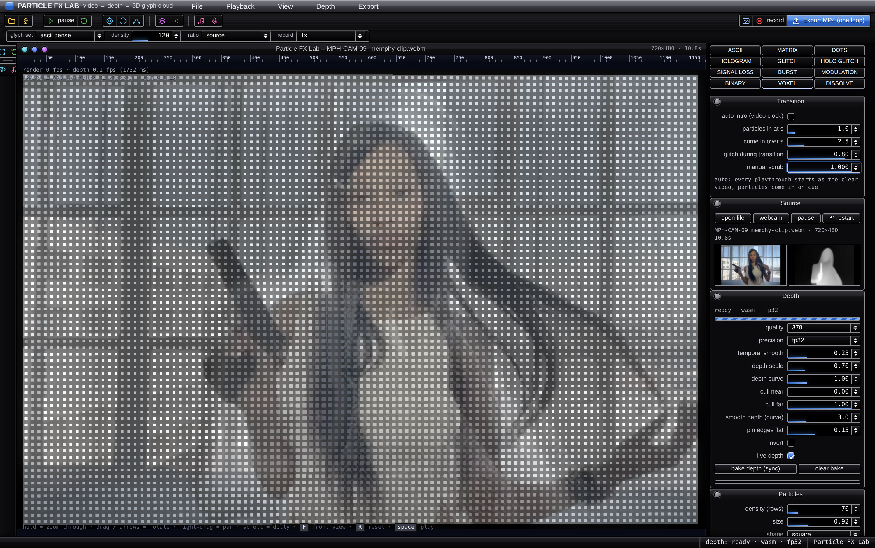 The same frame as a voxel cloud